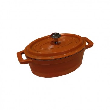 Used Cast Iron Mini Oval Casserole Pot/Souffle Dish/Ramekins with Lid and Steel Knob