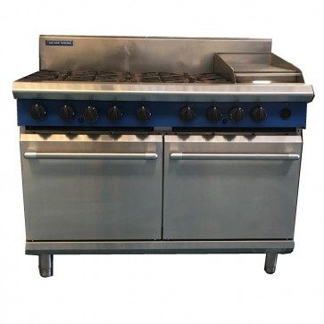 Used Blue Seal 6 Burner Oven with Griddle