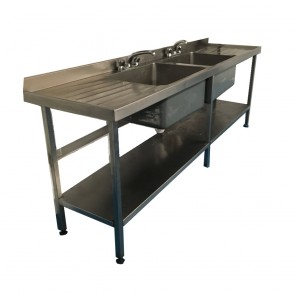 Used Large twin base stainless steel sink